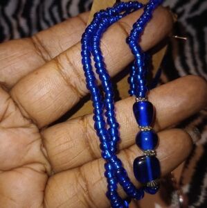 Navy blue bracelet and earrings